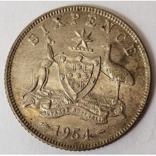 AUSTRALIA 1954 . SIXPENCE AUSTRALIA 1954 . SIXPENCE